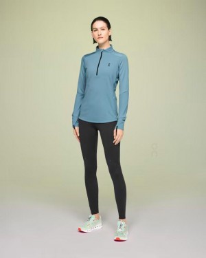 Women's On Running Climate T-shirts Blue | PH_ON8045