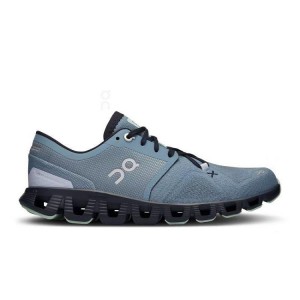 Women's On Running Cloud X 3 Running Shoes Blue | PH_ON8245