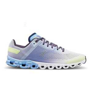 Women's On Running Cloudflow Running Shoes Blue / Green | PH_ON9150