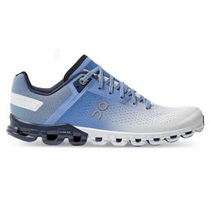 Women's On Running Cloudflow Running Shoes White / Blue | PH_ON8508