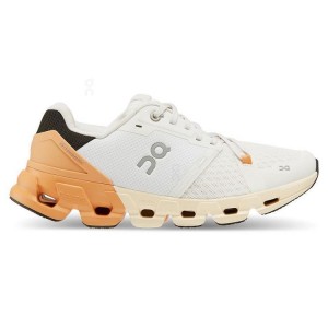 Women's On Running Cloudflyer 4 Running Shoes White / Gold | PH_ON9119