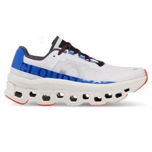 Women's On Running Cloudmonster Running Shoes White / Blue | PH_ON8858