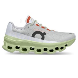 Women's On Running Cloudmonster Running Shoes Grey / Green | PH_ON8891