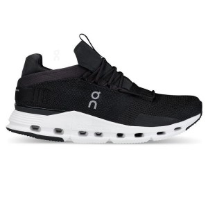 Women's On Running Cloudnova Sneakers Black / White | PH_ON8866