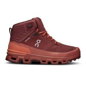 Women's On Running Cloudrock 2 Waterproof Hiking Boots Burgundy | PH_ON9079