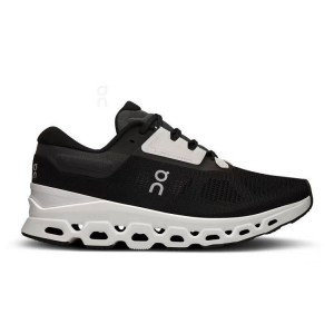 Women's On Running Cloudstratus 3 Running Shoes Black | PH_ON8042