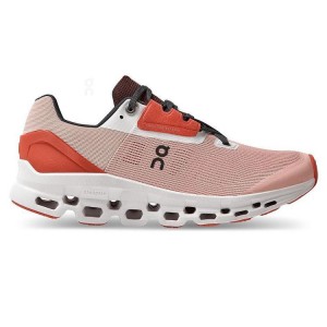 Women's On Running Cloudstratus Running Shoes Rose | PH_ON9091