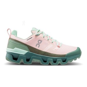 Women's On Running Cloudwander Waterproof Hiking Shoes Pink / Green | PH_ON8429