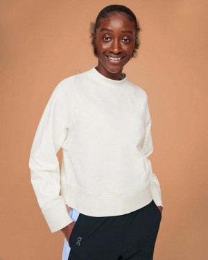 Women's On Running Crew Neck Sweatshirts White | PH_ON8295