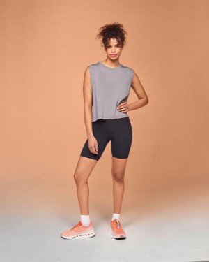 Women's On Running Focus Crop Tank Top Grey | PH_ON8846