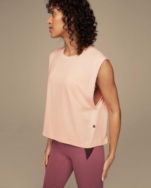 Women's On Running Focus Crop Tank Top Rose | PH_ON8337