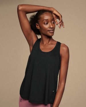 Women's On Running Focus Tank Top Black | PH_ON8086