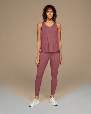Women's On Running Focus Tank Top Burgundy | PH_ON8832