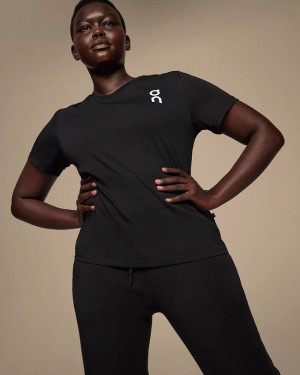 Women's On Running Graphic-T T-shirts Black | PH_ON8414