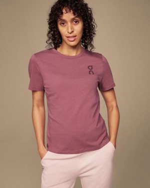 Women's On Running Graphic-T T-shirts Burgundy | PH_ON8751