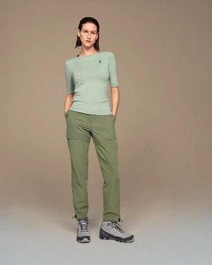 Women's On Running Merino-T T-shirts Green | PH_ON8789