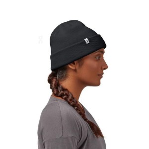 Women's On Running Merino Beanie Black | PH_ON8247
