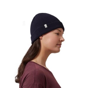Women's On Running Merino Beanie Navy | PH_ON8709