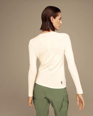 Women's On Running Merino Long-T T-shirts White | PH_ON8935