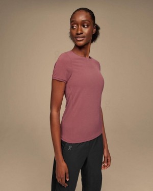 Women's On Running Movement-T T-shirts Burgundy | PH_ON8014