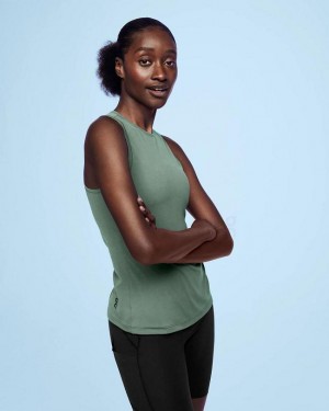 Women's On Running Movement Tank Top Olive | PH_ON9160
