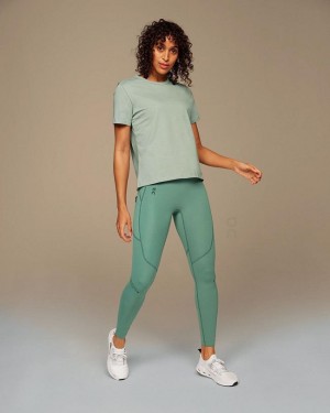 Women's On Running On-T T-shirts Green | PH_ON8493