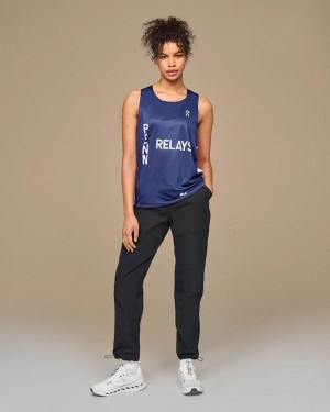 Women's On Running Penn Relays Singlet Tank Top Royal | PH_ON8598