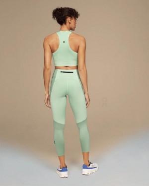 Women's On Running Performance 7/8 Leggings Green | PH_ON8805