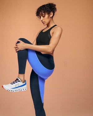 Women's On Running Performance Leggings Navy | PH_ON8412
