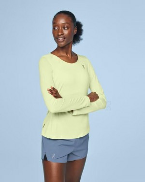 Women's On Running Performance Long-T T-shirts Yellow | PH_ON8601