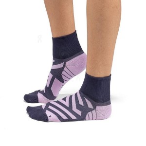 Women's On Running Performance Mid Socks Pink | PH_ON9116
