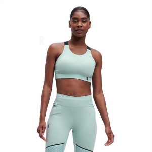 Women's On Running Performance Sports Bras Green | PH_ON8549