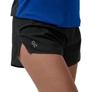 Women's On Running Race Shorts Black | PH_ON8306