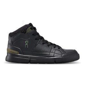 Women's On Running THE ROGER Clubhouse Mid Sensa Sneakers Black | PH_ON8507