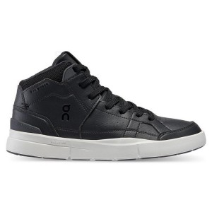 Women's On Running THE ROGER Clubhouse Mid Sneakers Black | PH_ON8080
