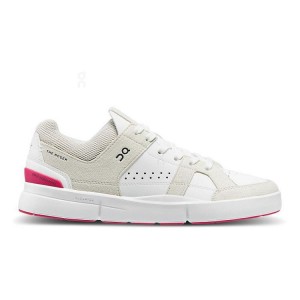Women's On Running THE ROGER Clubhouse Sneakers White / Red | PH_ON9129