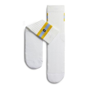Women's On Running Tennis Socks White / Yellow | PH_ON8865
