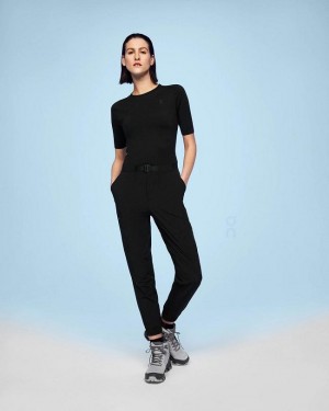 Women's On Running Trek Pants Black | PH_ON8716