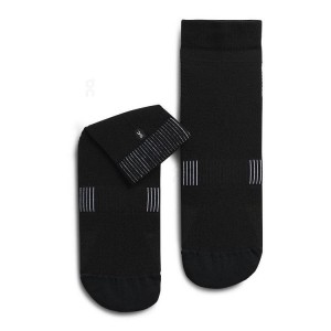 Women's On Running Ultralight Mid Socks Black | PH_ON8693