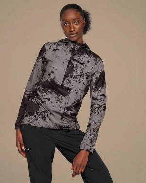 Women's On Running Waterproof Anorak Jackets Grey / Black | PH_ON8888